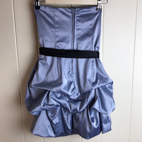 Wishes Metallic Silver Grey Prom Party Dress - Picture 3 of 8